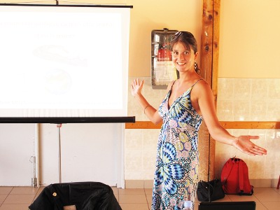 Sabine Brels pendant la conférence